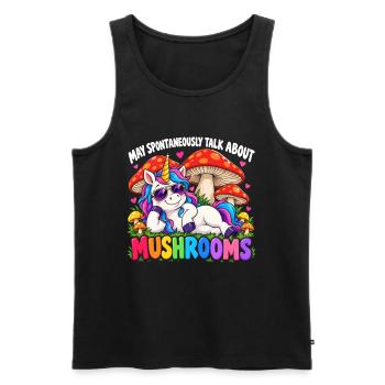 Cute Unicorn Mushroom Lovers - Männer Premium Bio Tank Top - Schwarz - Vorne - Michal (187cm)
