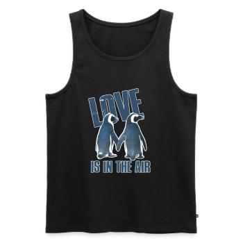 L'amour est dans le cadeau de la Saint-Valentin aux Air Penguins - Débardeur bio Premium Homme - noir - Devant - Michal (187cm)