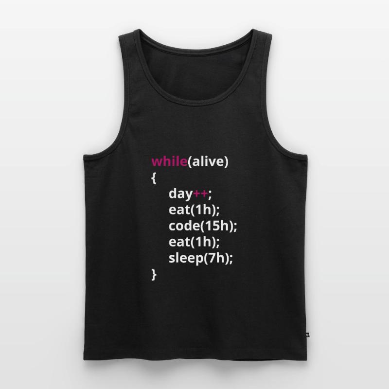 Programmierer Essen Code schlafen lustig PHP Männer Premium Bio Tank Top
