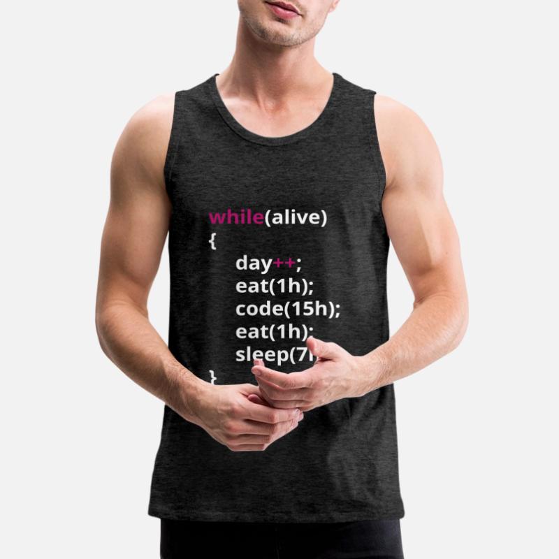 Programmers eat code sleeping funny PHP Men's Premium Organic Tank Top