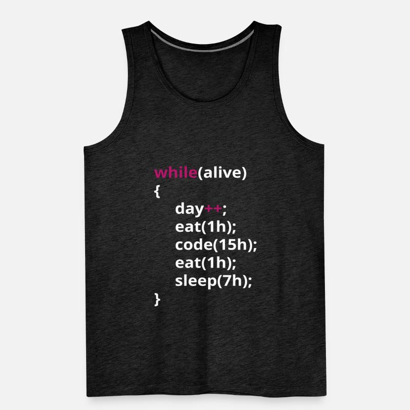 Programmierer Essen Code schlafen lustig PHP Männer Premium Bio Tank Top