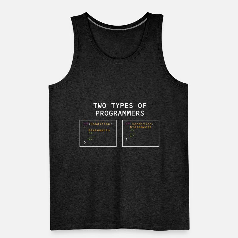 Two types of programmers PHP HTML IT Developer Men's Premium Organic Tank Top