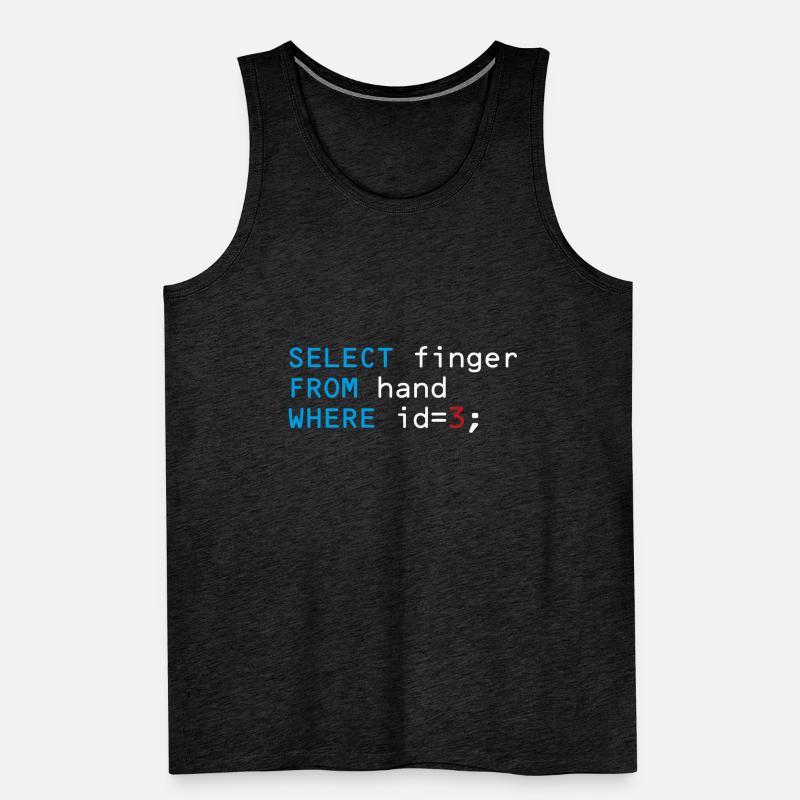 Middle finger coder code funny fuck you Men's Premium Organic Tank Top