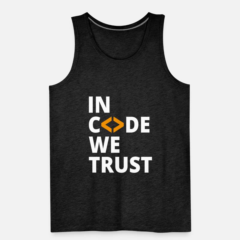 En code, nous faisons confiance au programmeur Geek Coding Nerd Débardeur bio Premium Homme