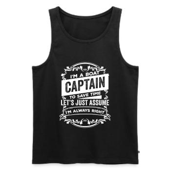Captain Captain Boat Yacht Sailing Skipper Gift - Men's Premium Organic Tank Top - black - Front - Michal (187cm)