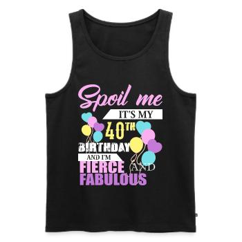 40ème anniversaire - Débardeur bio Premium Homme - noir - Devant - Michal (187cm)