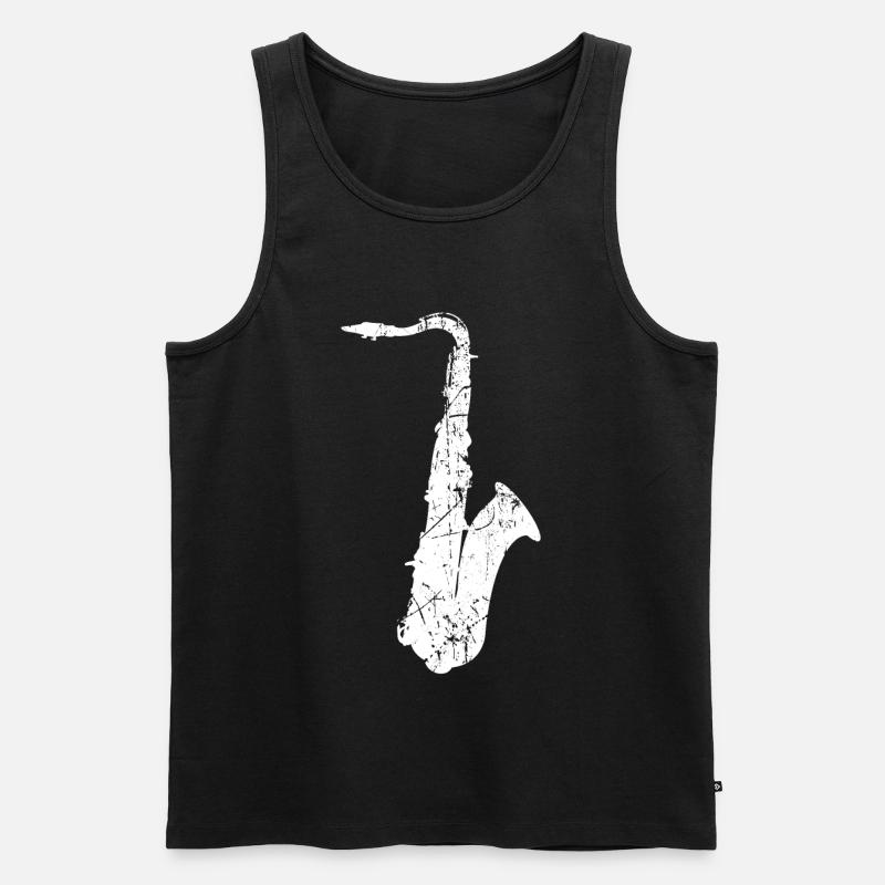Saxophone - Männer Premium Bio Tank Top - Schwarz
