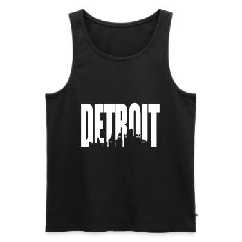Detroit - Men's Premium Organic Tank Top - black - Front - Michal (187cm)