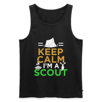 scout - Débardeur bio Premium Homme - noir - Devant - Michal (187cm)