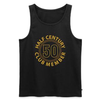 50ème anniversaire - Débardeur bio Premium Homme - noir - Devant - Michal (187cm)