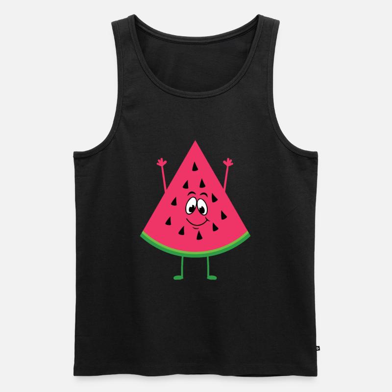 Wassermelone - Männer Premium Bio Tank Top - Schwarz