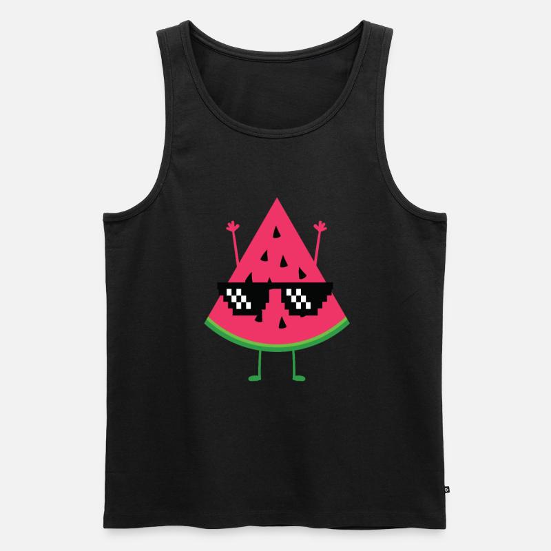 Wassermelone - Männer Premium Bio Tank Top - Schwarz