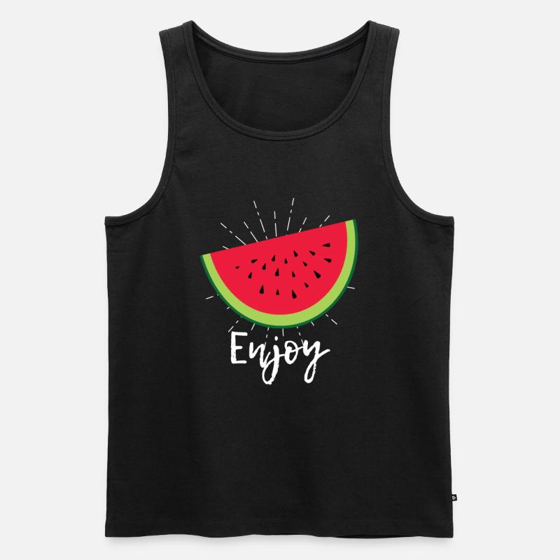 Wassermelone - Männer Premium Bio Tank Top - Schwarz