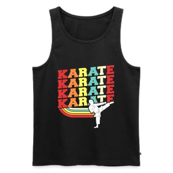 Karate - Männer Premium Bio Tank Top - Schwarz - Vorne - Michal (187cm)