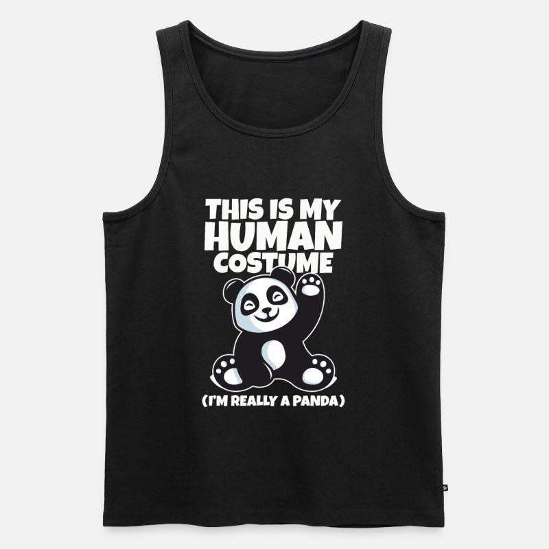 Panda - Männer Premium Bio Tank Top - Schwarz