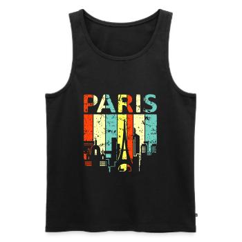 Paris - Men's Premium Organic Tank Top - black - Front - Michal (187cm)