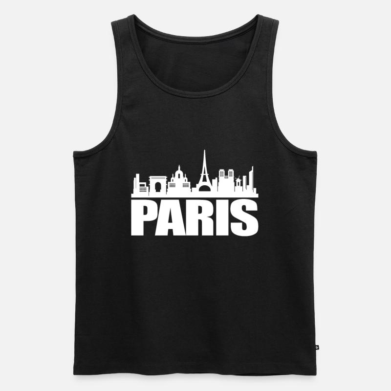 Paris - Männer Premium Bio Tank Top - Schwarz