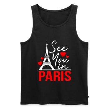 Paris - Débardeur bio Premium Homme - noir - Devant - Michal (187cm)