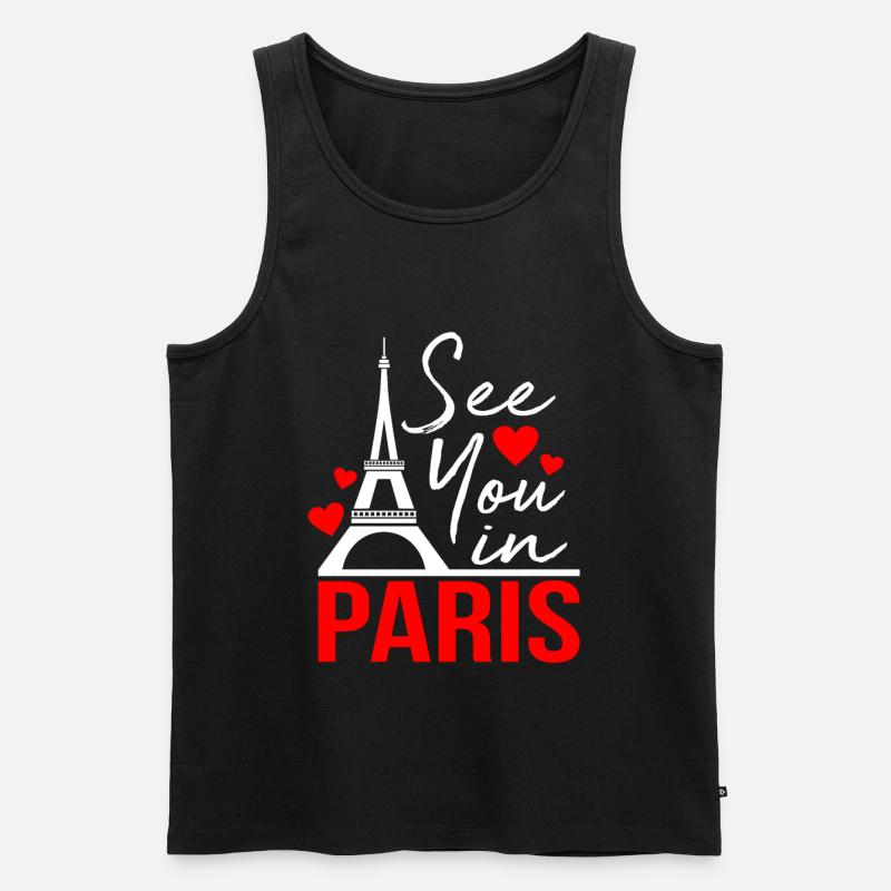 Paris - Männer Premium Bio Tank Top - Schwarz