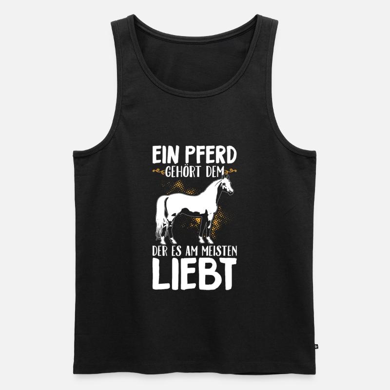 Pferd - Männer Premium Bio Tank Top - Schwarz