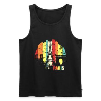 Paris - Männer Premium Bio Tank Top - Schwarz - Vorne - Michal (187cm)