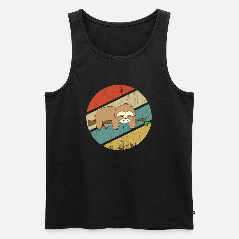 Faultier - Männer Premium Bio Tank Top - Schwarz