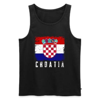 Kroatien - Männer Premium Bio Tank Top - Schwarz - Vorne - Michal (187cm)