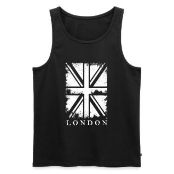 London - Männer Premium Bio Tank Top - Schwarz - Vorne - Michal (187cm)