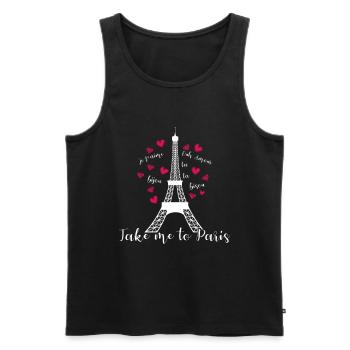 Paris - Débardeur bio Premium Homme - noir - Devant - Michal (187cm)
