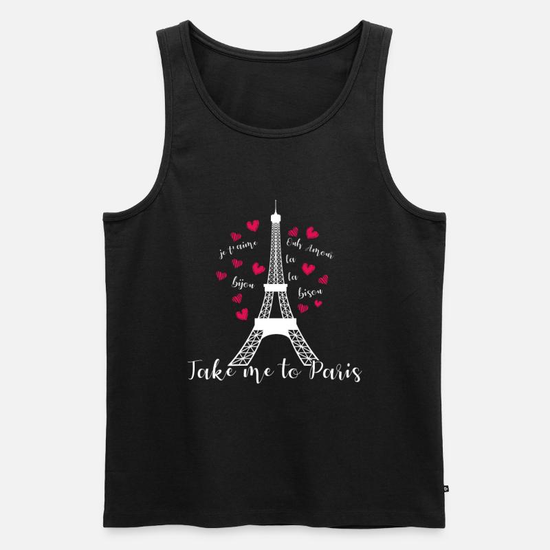 Paris - Männer Premium Bio Tank Top - Schwarz