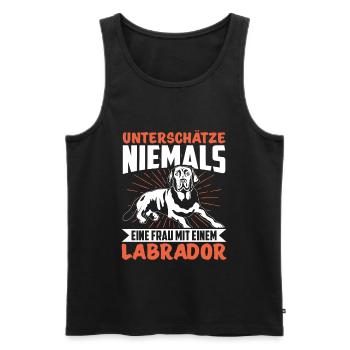 Labrador - Männer Premium Bio Tank Top - Schwarz - Vorne - Michal (187cm)