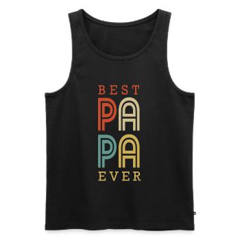 Papa Vater Paps Geschenk Dad Vatertag Geburtstag - Männer Premium Bio Tank Top - Schwarz - Vorne - Michal (187cm)