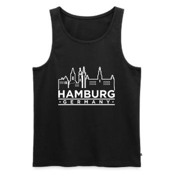 Hambourg - Débardeur bio Premium Homme - noir - Devant - AI Model Male 178 light (178cm)