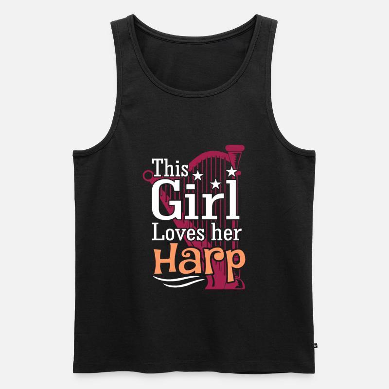 Harfe - Männer Premium Bio Tank Top - Schwarz
