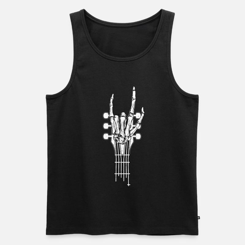 Gitarre - Männer Premium Bio Tank Top - Schwarz