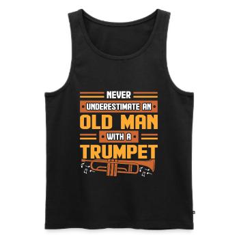 Trompete - Männer Premium Bio Tank Top - Schwarz - Vorne - AI Model Male 178 light (178cm)