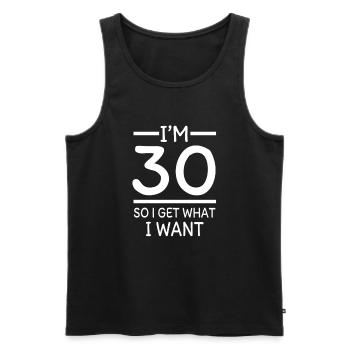 30e anniversaire - Débardeur bio Premium Homme - noir - Devant - Michal (187cm)