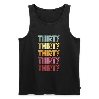 30th birthday - Men's Premium Organic Tank Top - black - Front - AI Model Male 178 light (178cm)