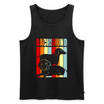 Dackel - Männer Premium Bio Tank Top - Schwarz - Vorne - Michal (187cm)