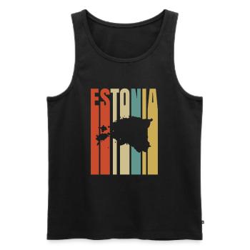 Estland - Männer Premium Bio Tank Top - Schwarz - Vorne - AI Model Male 178 light (178cm)