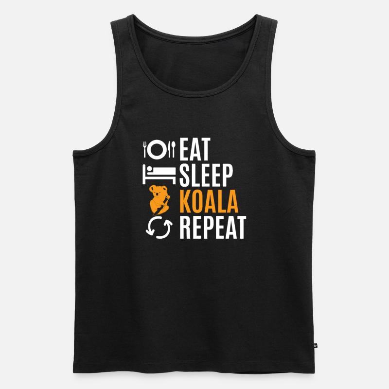 Koala - Männer Premium Bio Tank Top - Schwarz