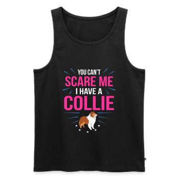 Collie - Männer Premium Bio Tank Top - Schwarz - Vorne - AI Model Male 178 light (178cm)