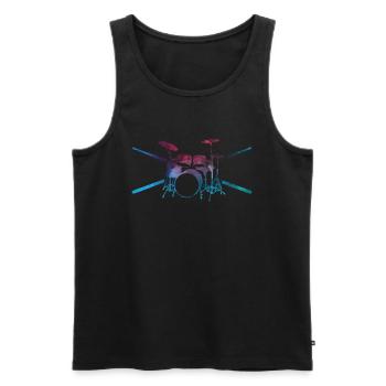 Drums drummer drummer gift - Men's Premium Organic Tank Top - black - Front - Michal (187cm)