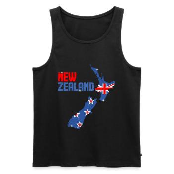 Neuseeland - Männer Premium Bio Tank Top - Schwarz - Vorne - AI Model Male 178 light (178cm)