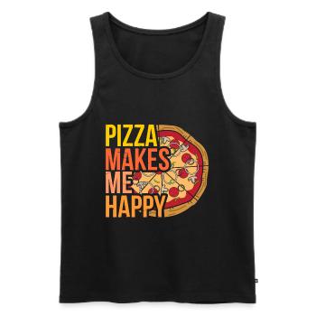 pizza - Débardeur bio Premium Homme - noir - Devant - AI Model Male 178 light (178cm)