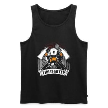 Firefighter Firefighter Gift - Men's Premium Organic Tank Top - black - Front - AI Model Male 178 light (178cm)