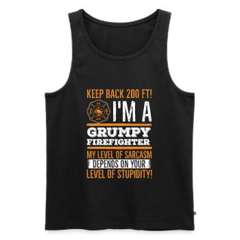 Firefighters fireman - Men's Premium Organic Tank Top - black - Front - AI Model Male 178 light (178cm)
