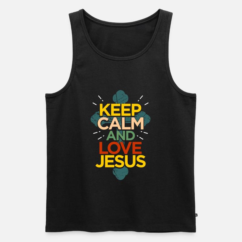 Jesus - Männer Premium Bio Tank Top - Schwarz