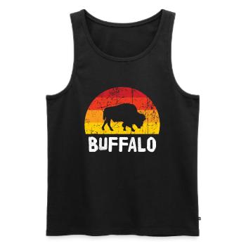 buffalo - Men's Premium Organic Tank Top - black - Front - AI Model Male 178 light (178cm)