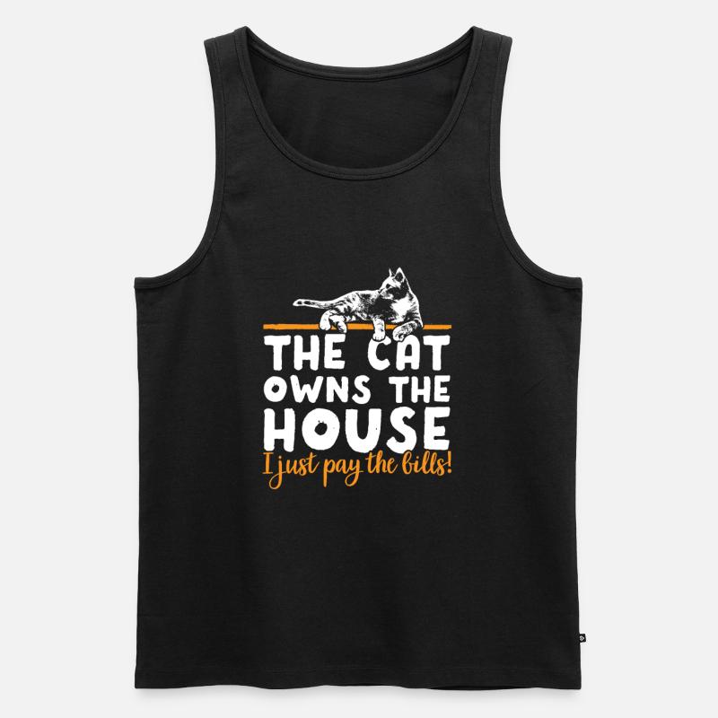 Katze - Männer Premium Bio Tank Top - Schwarz